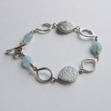Aquamarine teardrop bead bracelet