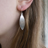 Curved leaf drop earring