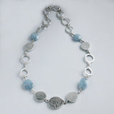 Aquamarine teardrop chain necklace