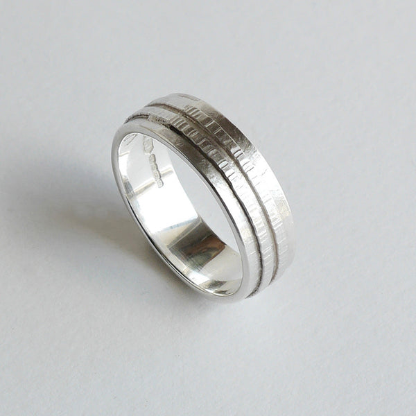 Silver texture ring