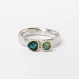 2 green tourmaline ring