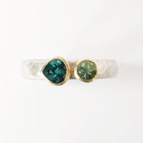 2 green tourmaline ring