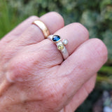 2 sapphire and diamond cluster ring