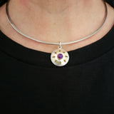 Amethyst pierced flower choker