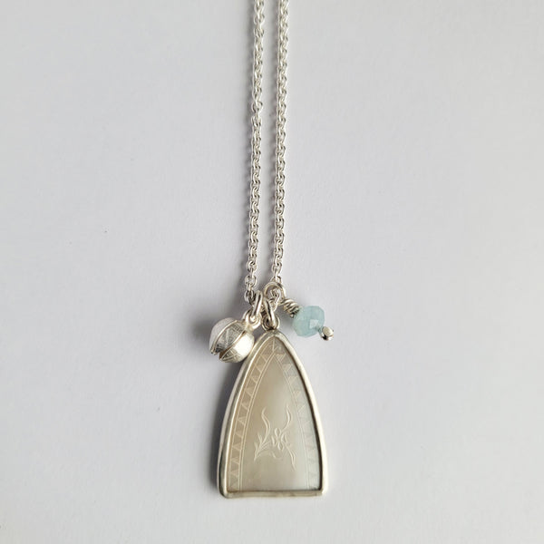 Antique mother of pearl arch pendant