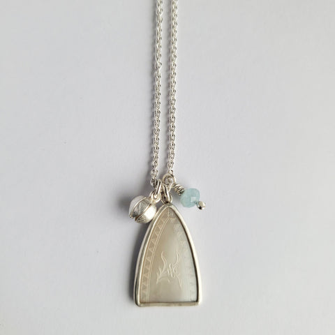 Antique mother of pearl arch pendant