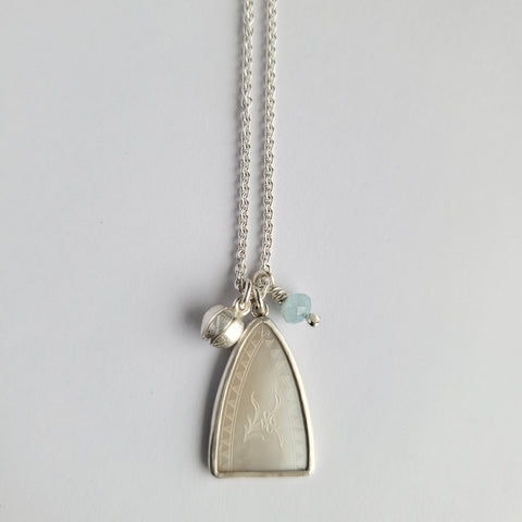 Antique mother of pearl arch pendant