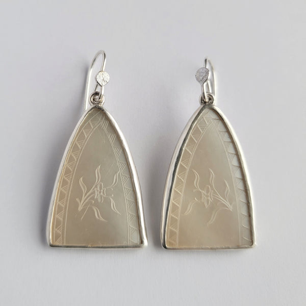 Antique mother of pearl arch earrings