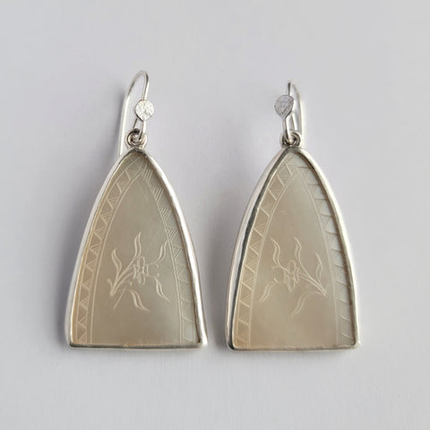 Antique mother of pearl arch earrings