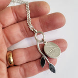 Aquamarine branch pendant