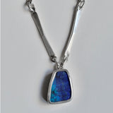 Australian opal forged chain necklace