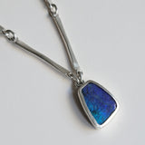 Australian opal forged chain necklace
