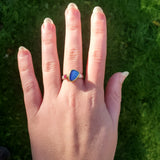 Australian opal and ruby ring