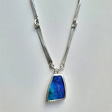 Australian opal forged chain necklace