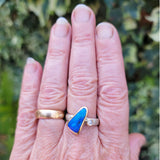 Blue opal wedge ring