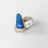 Blue opal wedge ring