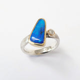 Blue opal wedge ring
