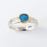 Sparkly opal and diamond ring