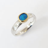 Sparkly opal and diamond ring