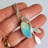 Bright opal branch pendant