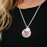 Dendritic quartz disc pendant