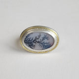 Dendritic quartz large oval ring