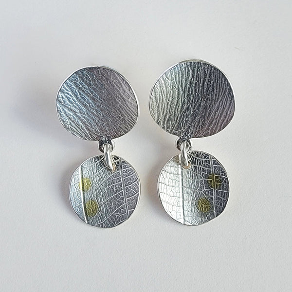 Circle stud drop earring
