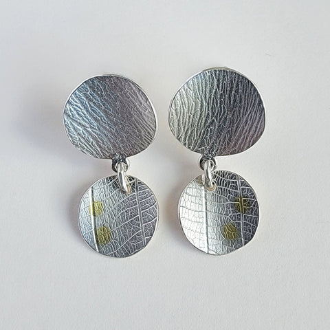 Circle stud drop earring