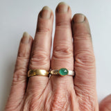 Emerald rose cut hammered ring