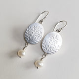 Fern pearl drop earring