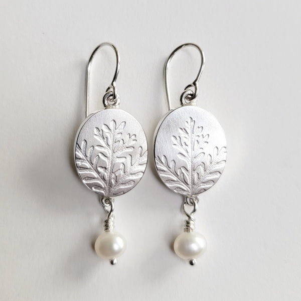 Fern pearl drop earring