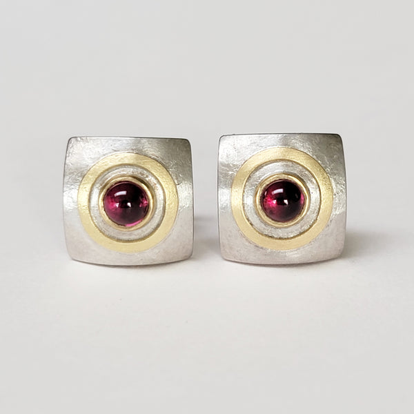Garnet pillow earring