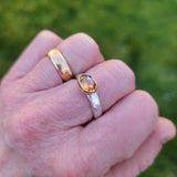 Golden zircon texture ring