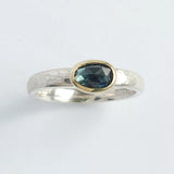 Green sapphire rosecut ring
