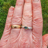 Green sapphire rosecut and diamond ring
