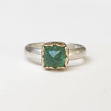 Green tourmaline pyramid ring