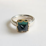 Green tourmaline pyramid ring