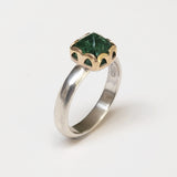 Green tourmaline pyramid ring
