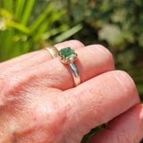 Green tourmaline pyramid ring