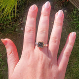 Green tourmaline pyramid ring