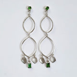 Green tourmaline stud sorrel drops earring