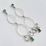 Green tourmaline stud sorrel drops earring