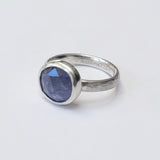 Hammered tanzanite ring