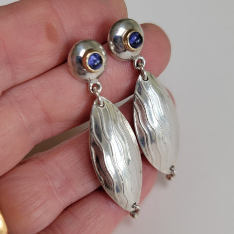 Iolite wavey drop earring