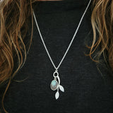 Labradorite branch pendant oval