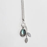Labradorite branch pendant oval