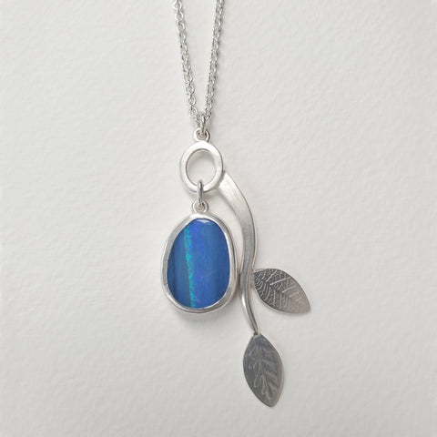 Oval opal branch pendant