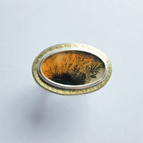 Dendritic quartz large oval ring