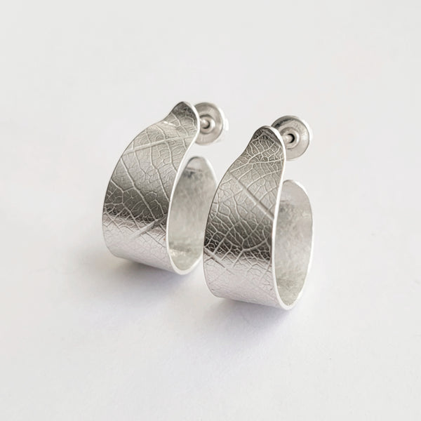 Leaf hoop earring