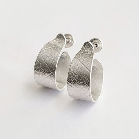 Leaf hoop earring